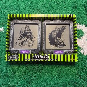 Beetlejuice Adam & Barbara Sign Set Spirit Halloween Decor Prop Decoration